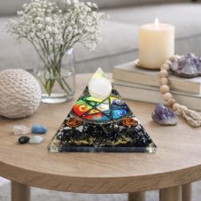Pyramida orgonit Turmalín a Opál, energie rovnováhy a inspirace