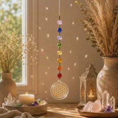 Feng Shui čakrový lapač sluneční energie -Květ žívota