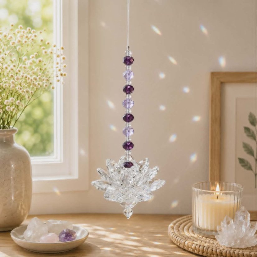 Feng Shui lapač sluneční energie - Křišťálový lotos