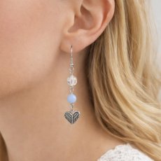 Náušnice Angelit a Horský křišťál -Andělská křídla