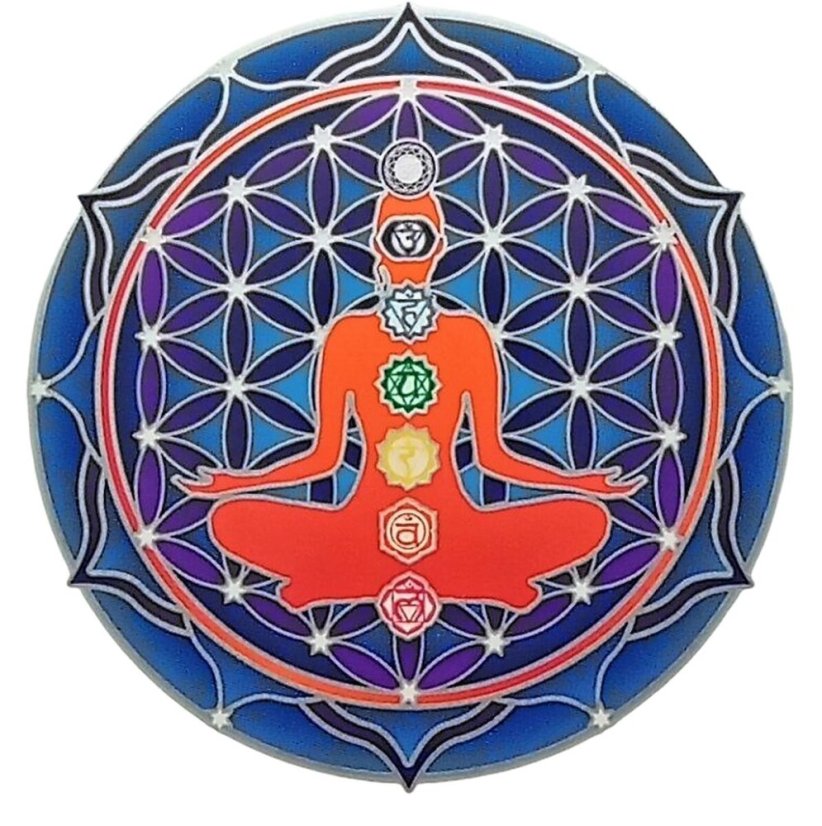 Mandala na sklo - Čakry