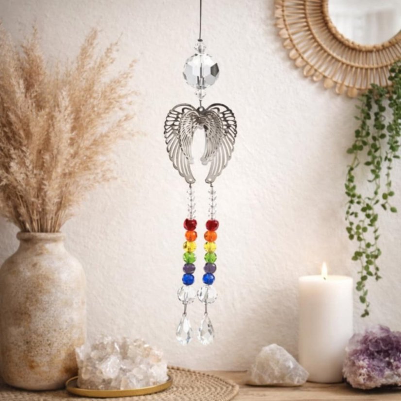 Feng Shui čakrový lapač sluneční energie -Andělská křídla