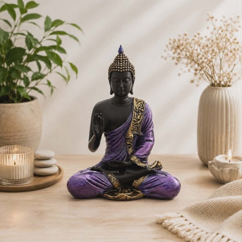 Soška Ochranný Buddha se zdviženou rukou