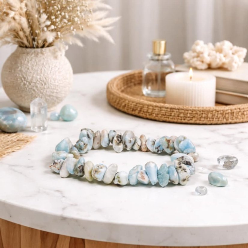 Náramek sekaný - Larimar