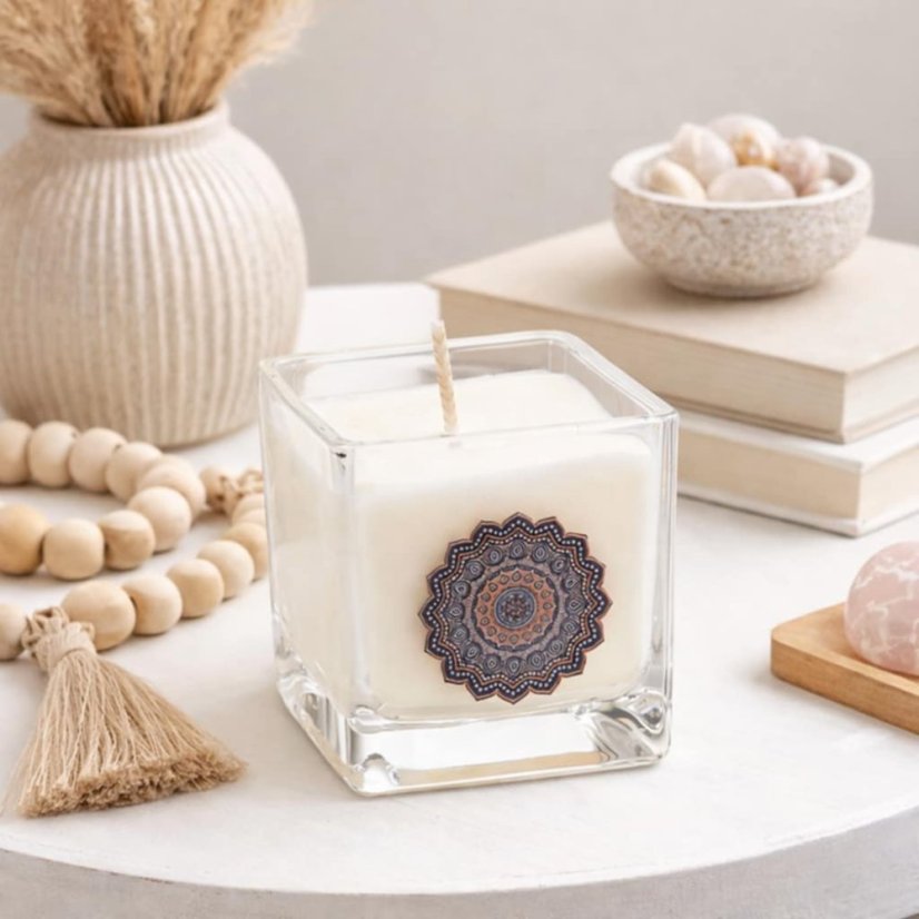 Ekologická svíčka Mandala s vůní -Agarwood