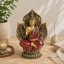 Soška Buddha červeno zlatý -Lotos