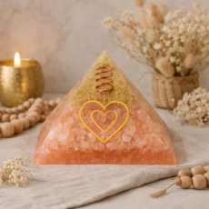 Orgonitová pyramida Srdce- Rúženín, energie lásky a harmonie
