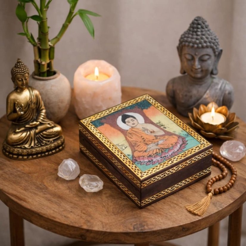 Šperkovnice krabička - Buddha pod stromem Bódhi