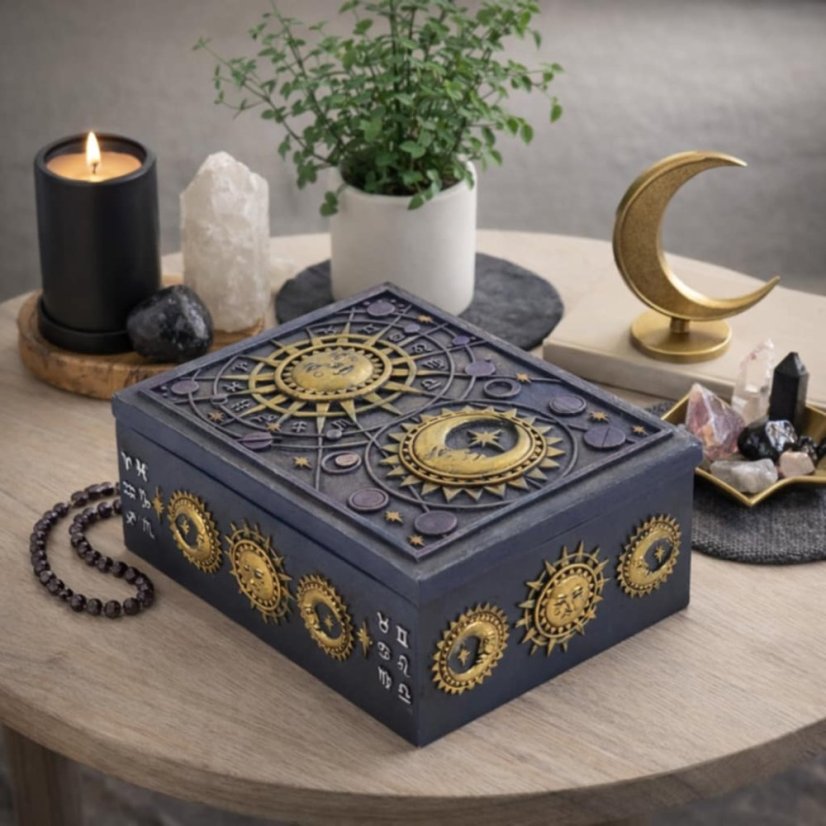 Luxusní magická krabička šperkovnice - Slunce a měsíc