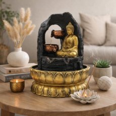 Fontána stolní- Zlatý Meditující Buddha