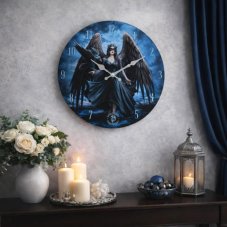 Nástěnné hodiny fantasy- Anděl s havranem
