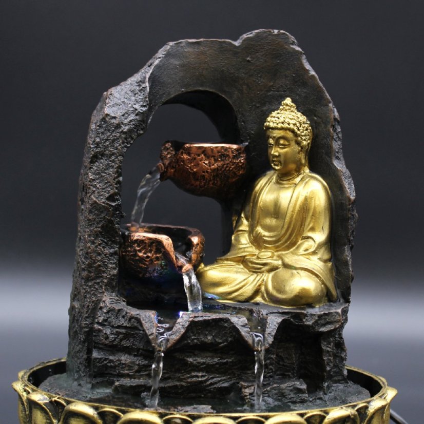 Fontána stolní- Zlatý Meditující Buddha