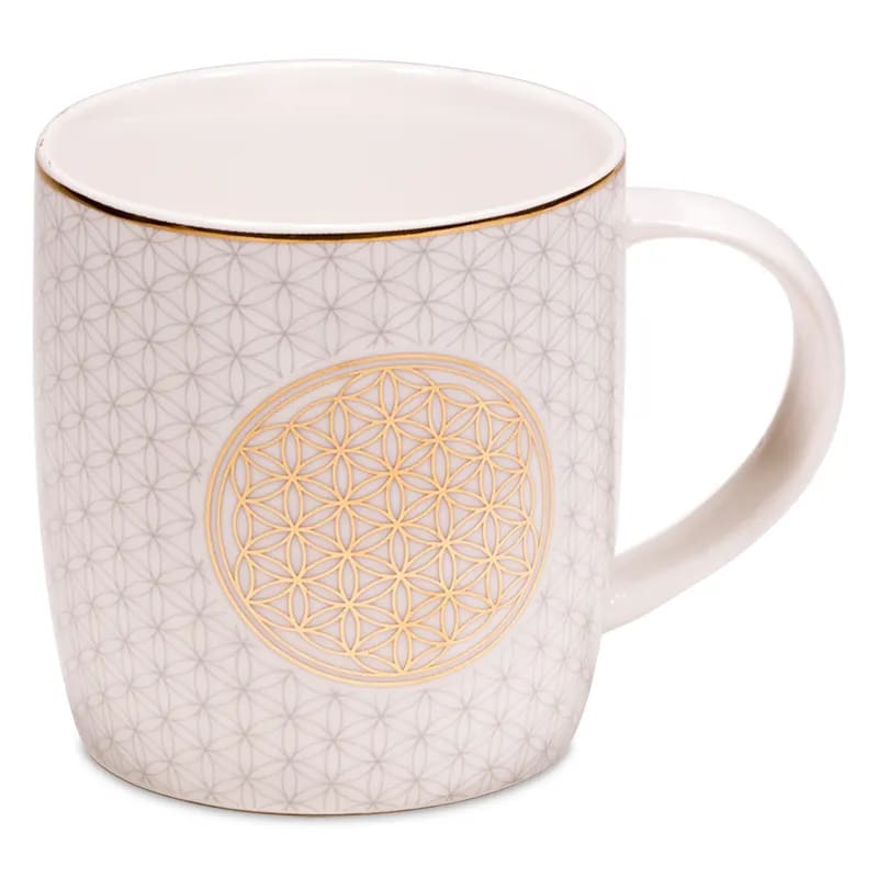 Porcelánový hrnek se sítkem - Květ života