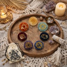 Čakrové kameny sada v esoterickém sáčku