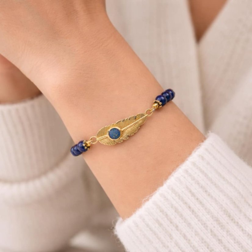 Náramek Lapis lazuli-Peříčko