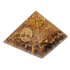 Pyramida orgonit Strom života - Tygří oko, energie síly a odvahy