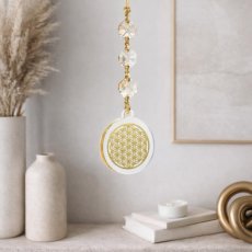 Feng Shui lapač sluneční energie s krystaly - Květ života