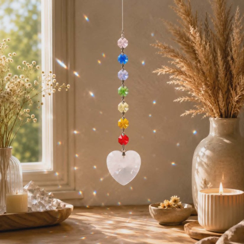 Feng Shui čakrový lapač sluneční energie -Srdce
