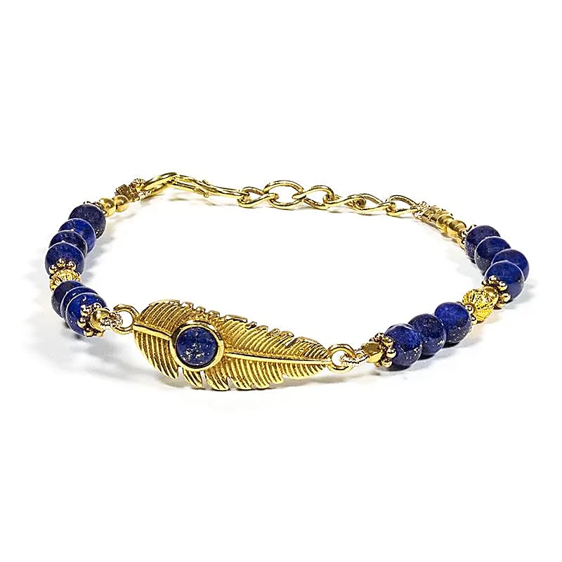 Náramek Lapis lazuli-Peříčko