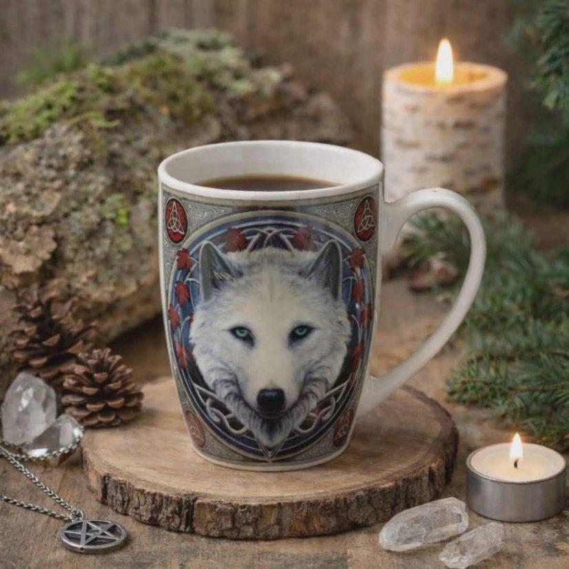Porcelánový hrnek - Vlk ochránce v dárkové krabičce