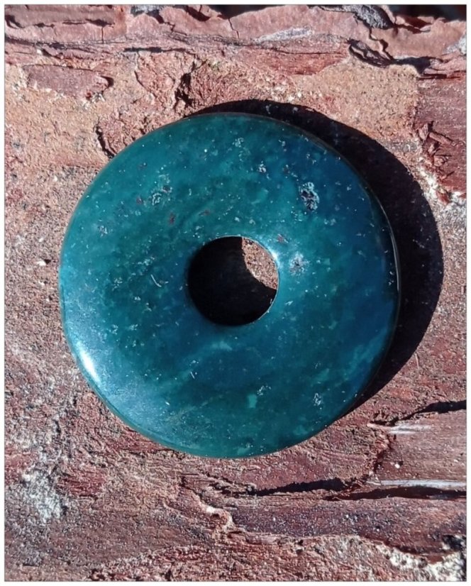 Přívěsek donut-Achát mechový