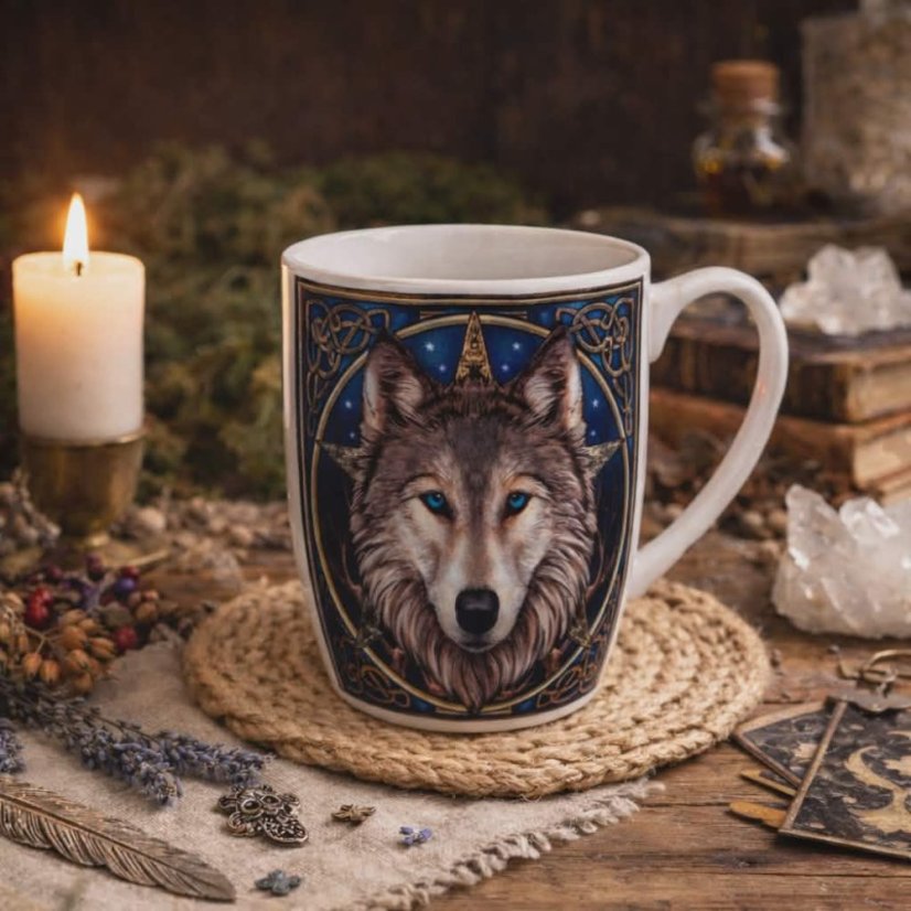 Porcelánový hrnek - Divoký vlk v dárkové krabičce