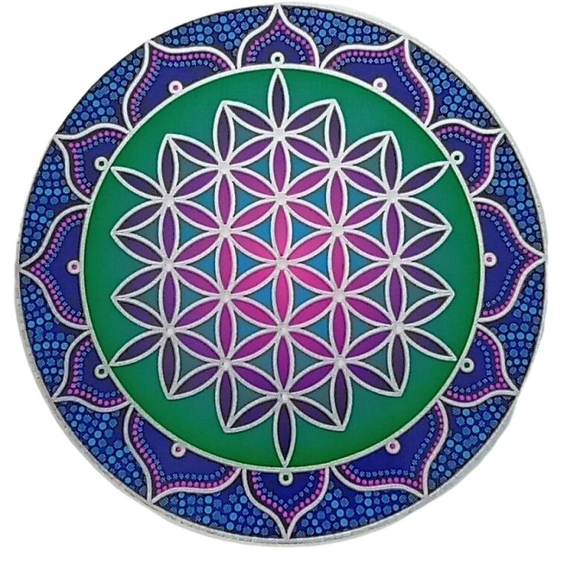 Mandala na sklo - Květ života